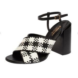 Burberry Black and White Castlebar Sandal